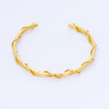 24K Gold Filled Circular Twist Band Geometric Cuff Bracelet | WA-01685