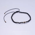 14K Gold Filled Black Onyx Multifaceted Rope Adjustable Friendship Bracelet | WA-02165 ~ WA-02167