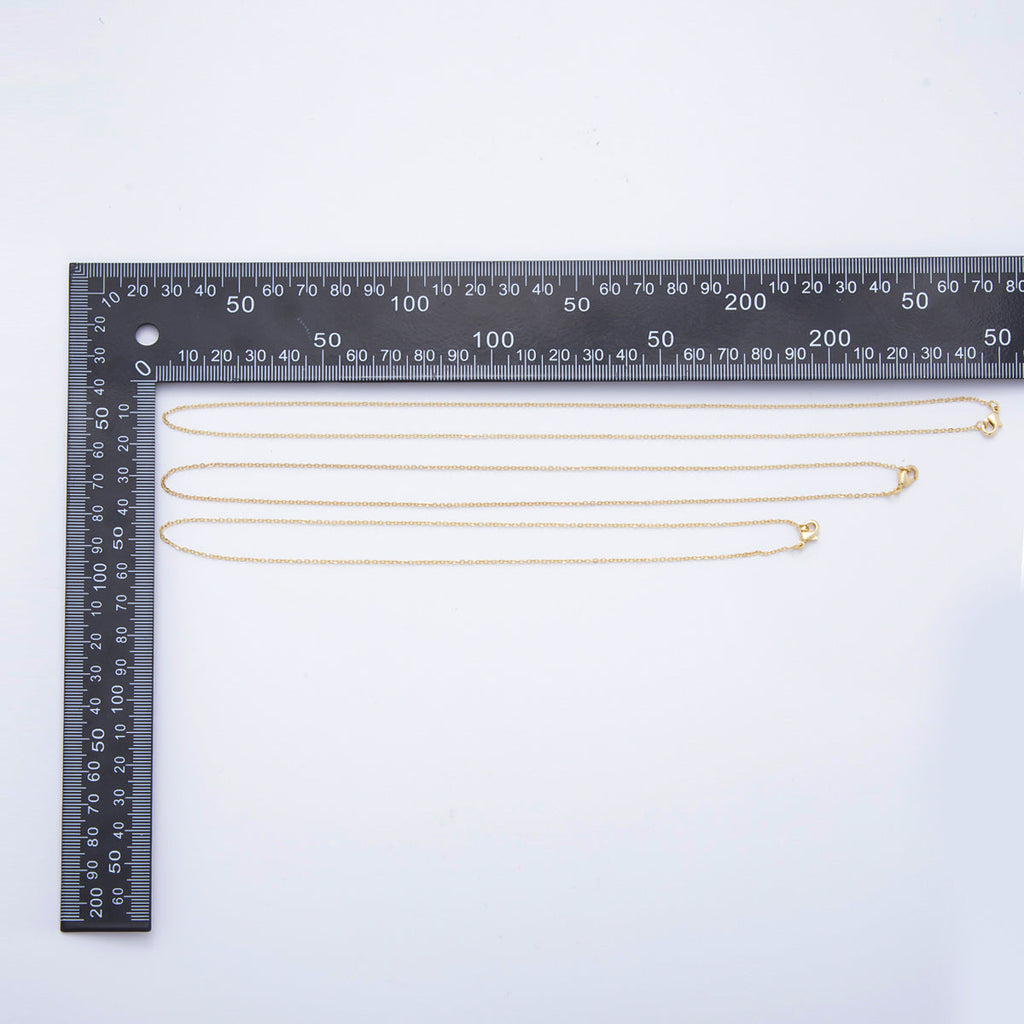16K Gold Filled 1.5mm Minimalist Cable Chain 15.5 Inch, 18 Inch Necklace | WA-04027 WA-04028