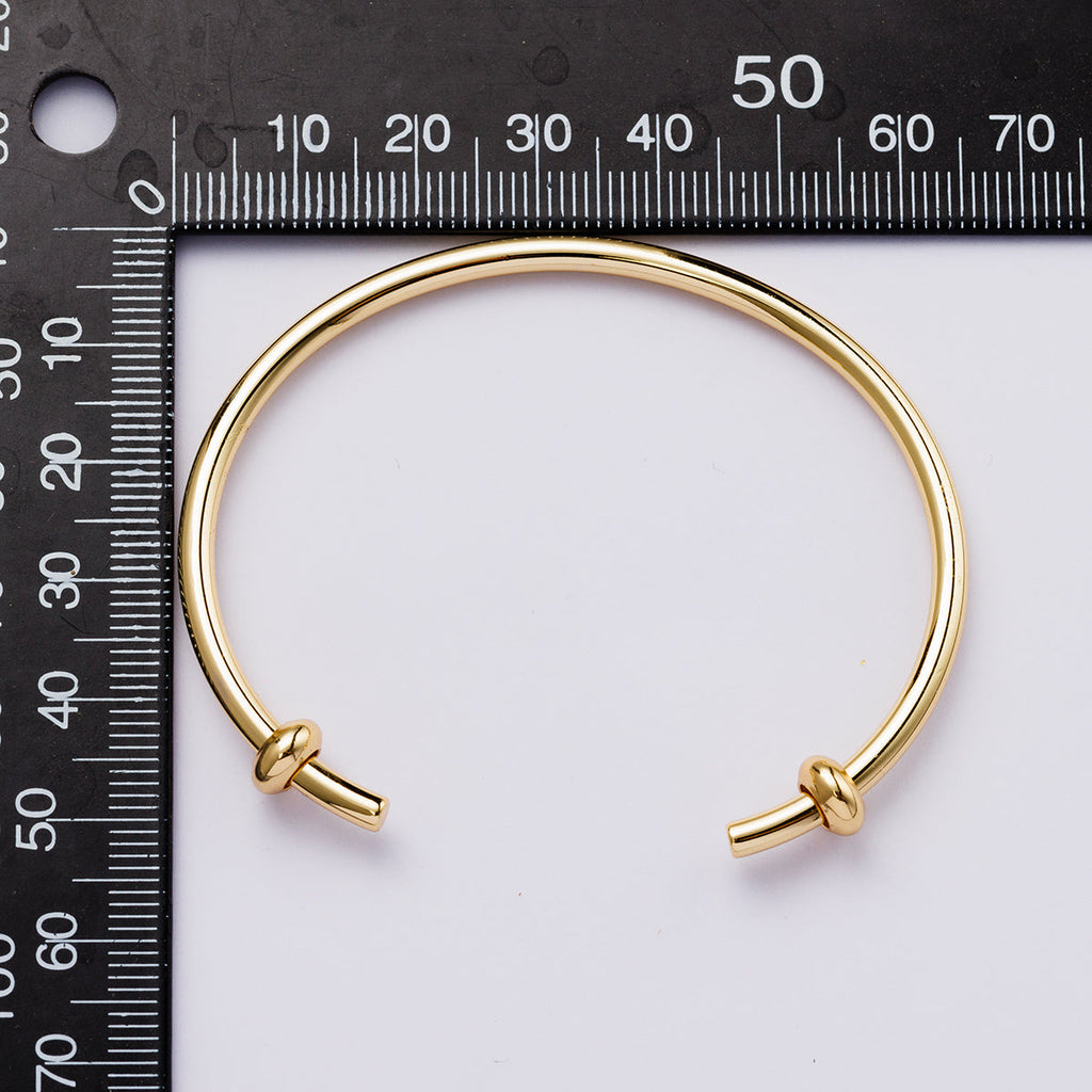 24K Gold Filled 3mm Minimalist Classic Cuff Slide Bracelet | WA-04259