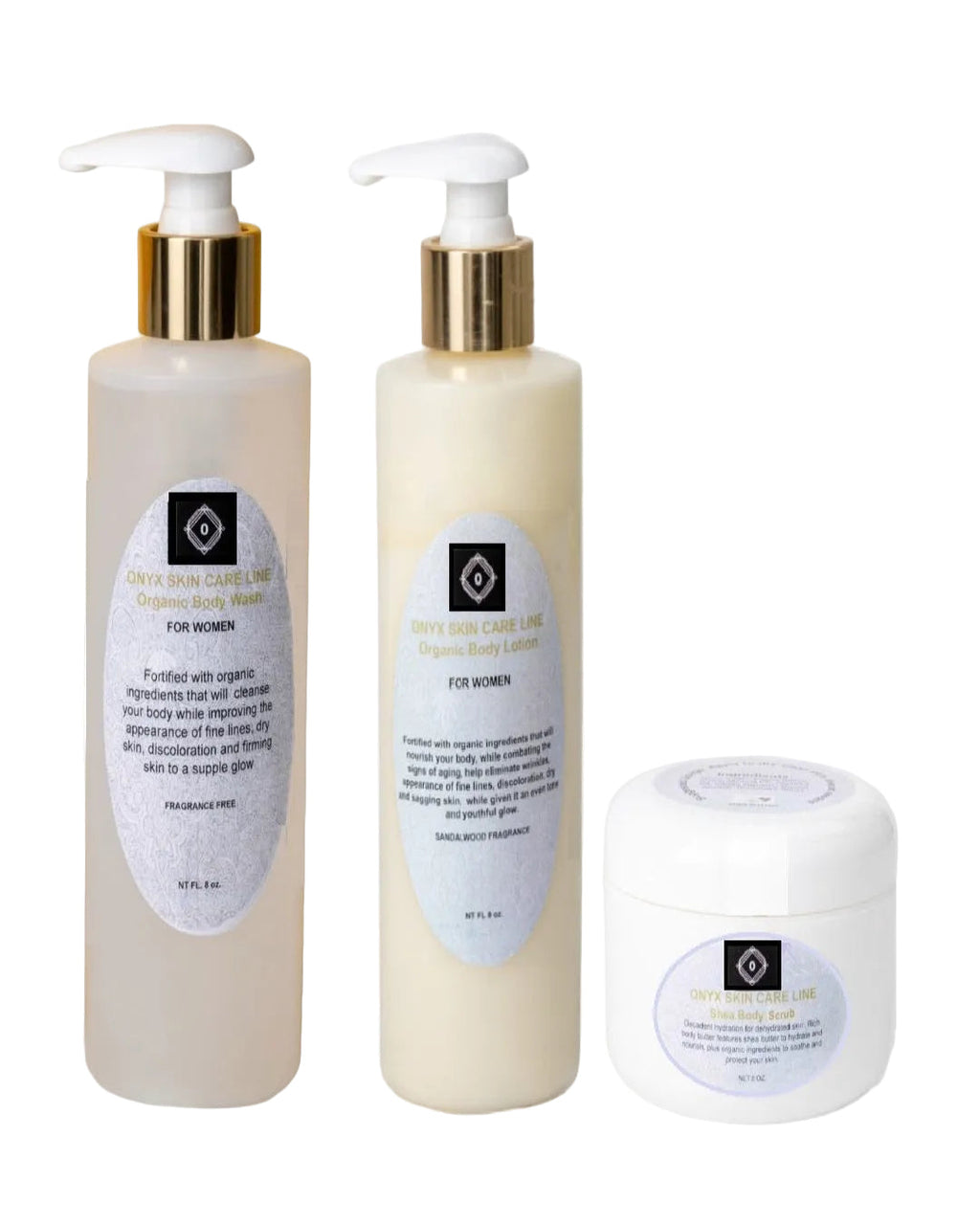 ORGANIC THREE STEP DRY  SKIN CARE SYSTEM -  for WOMEN Five Fragrances