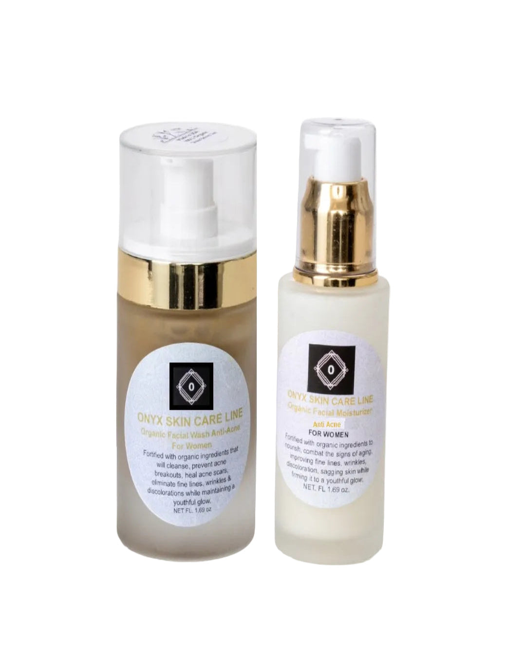 Organic Anti-Acne Two-Step System Facial Wash and Moisturizer - For WOMEN