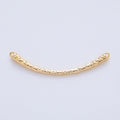 18K Gold Filled 54mm  Geometric Hammered Curved Connector | Y168
