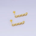 24K Gold Filled 23mm Clear CZ Marquise Drop Stud Earrings Finding | Z1271