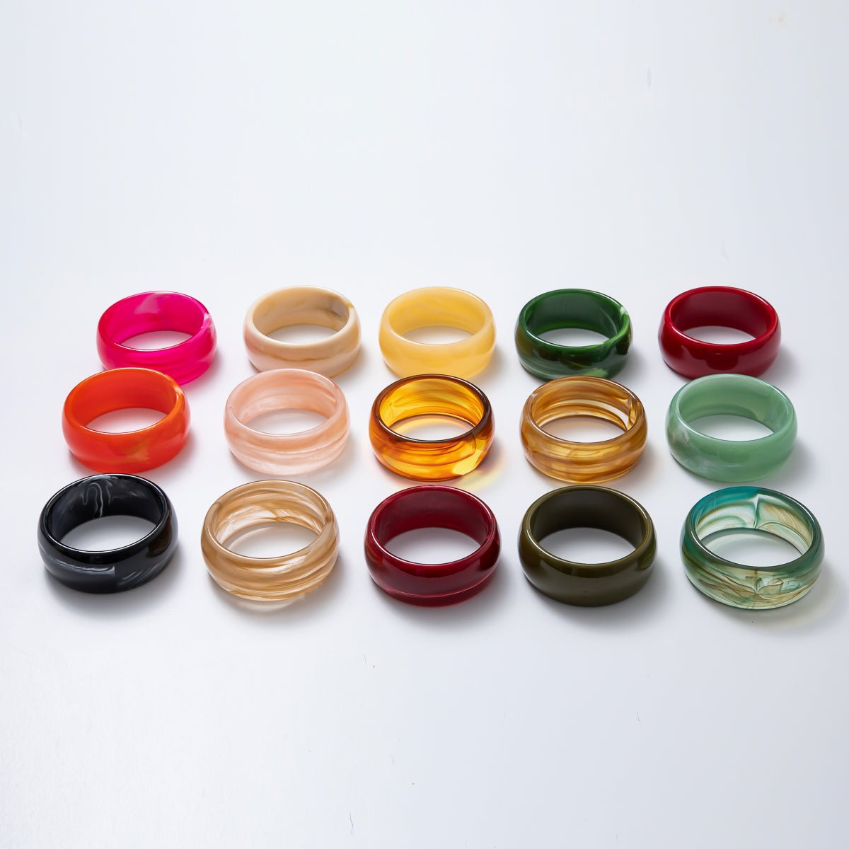 Acrylic Resin Wide Bangle Statement Bracelet | WA-03428 ~ WA-03442