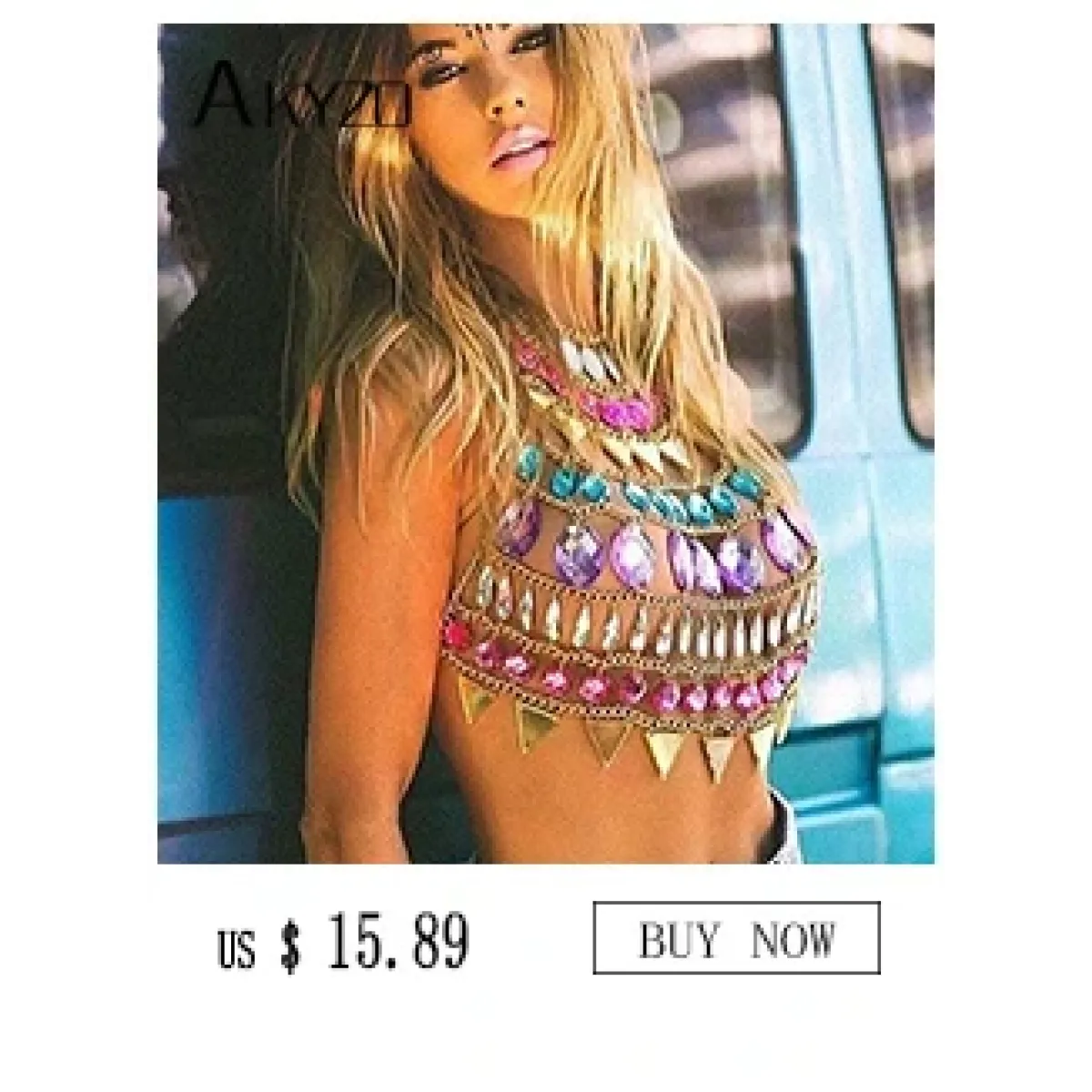Shiny Harajuku Rhinestone Halter Top