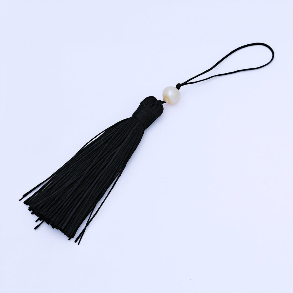 Black Silk Tassel Shell Pearl Decorative Pendant for Fringe Jewelry Accessories | Z1501