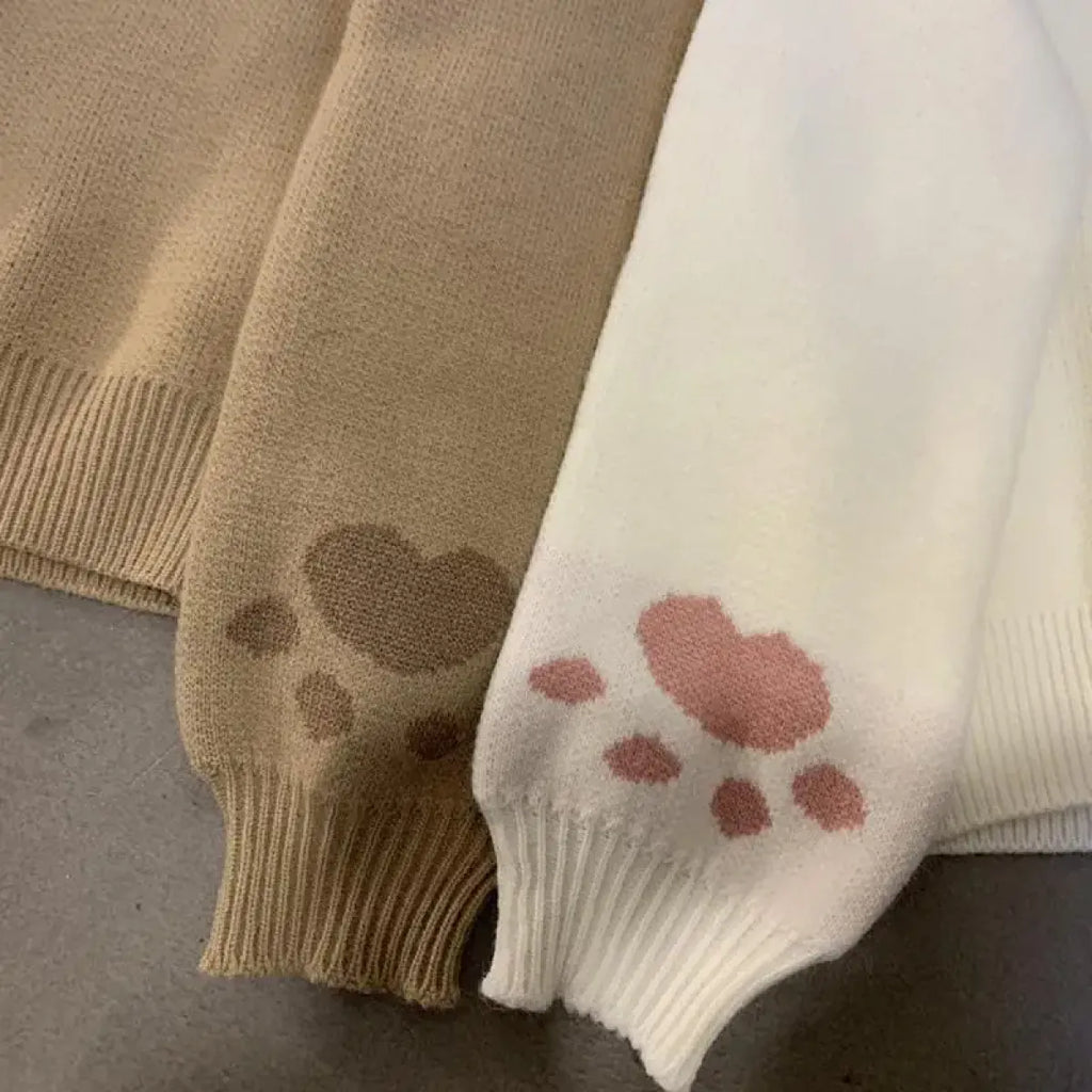 Kawaii Cat Paw Knit Sweater