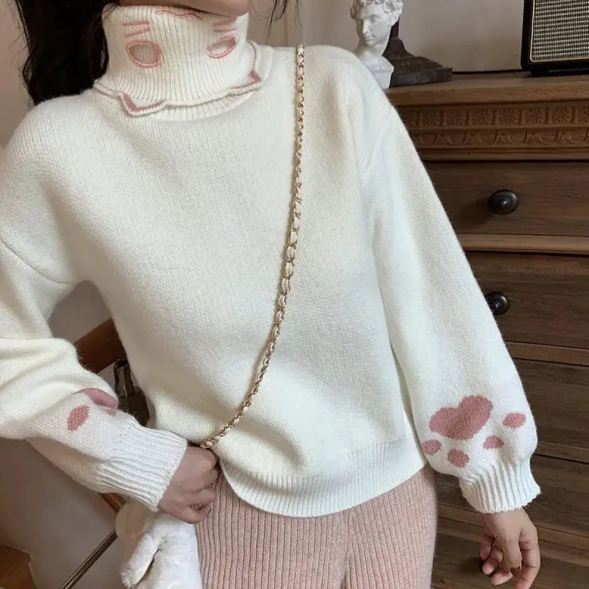 Kawaii Cat Paw Knit Sweater