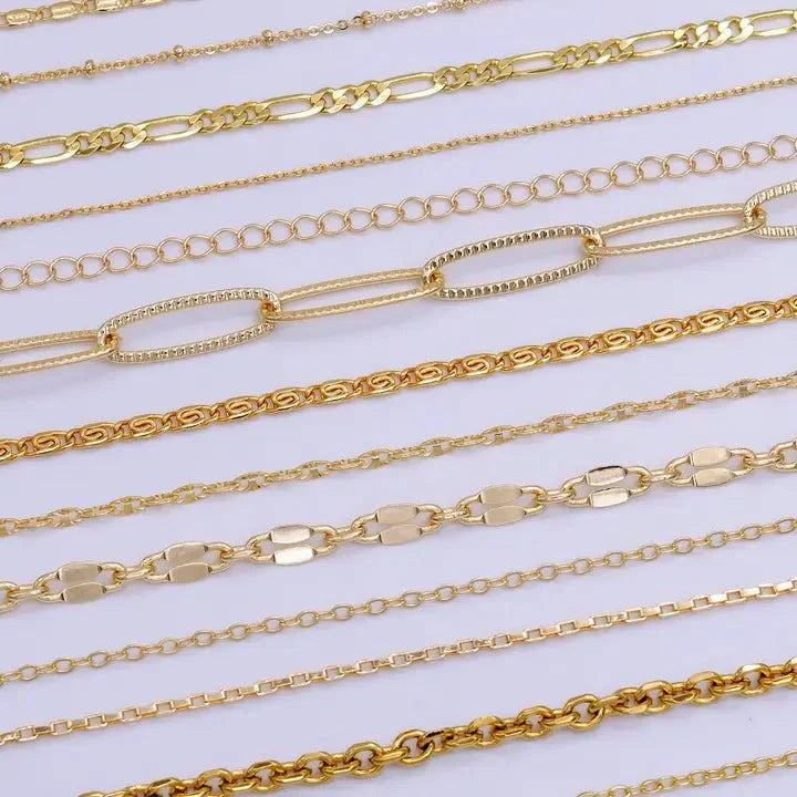 Charm Bar Chain Mystery Bag Sampler 10 Random Gold Chain