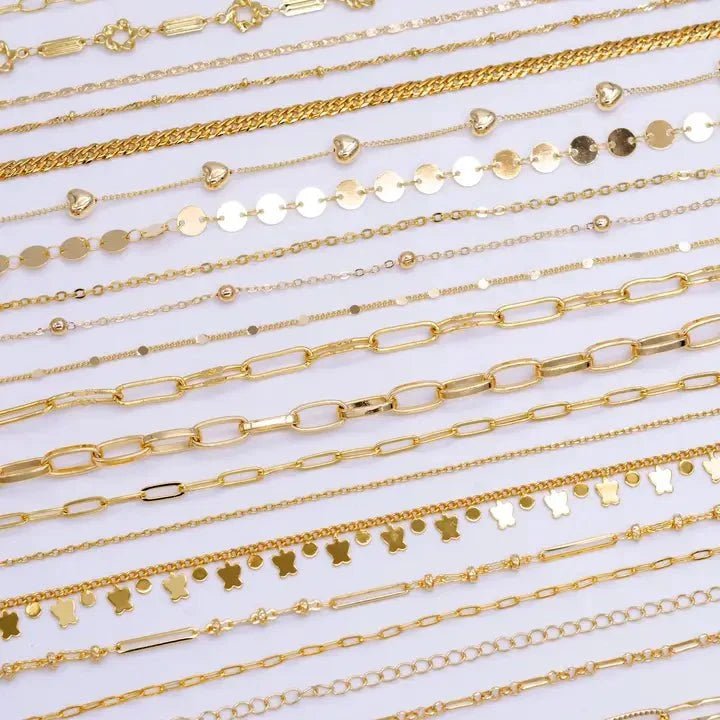 Charm Bar Chain Mystery Bag Sampler 10 Random Gold Chain