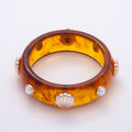 Clam Shell Pearl Brown Tortoiseshell Acrylic Resin Bangle Bracelet | WA-04441