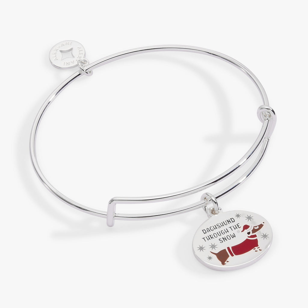 'Dachshund Through The Snow' Dog Charm Bangle