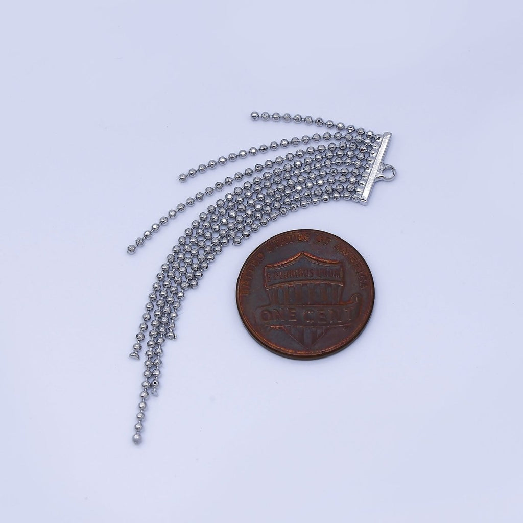 Gold, Silver 62mm Beaded Fringe Tassel Chain Drop Findings | AF1585 AH637