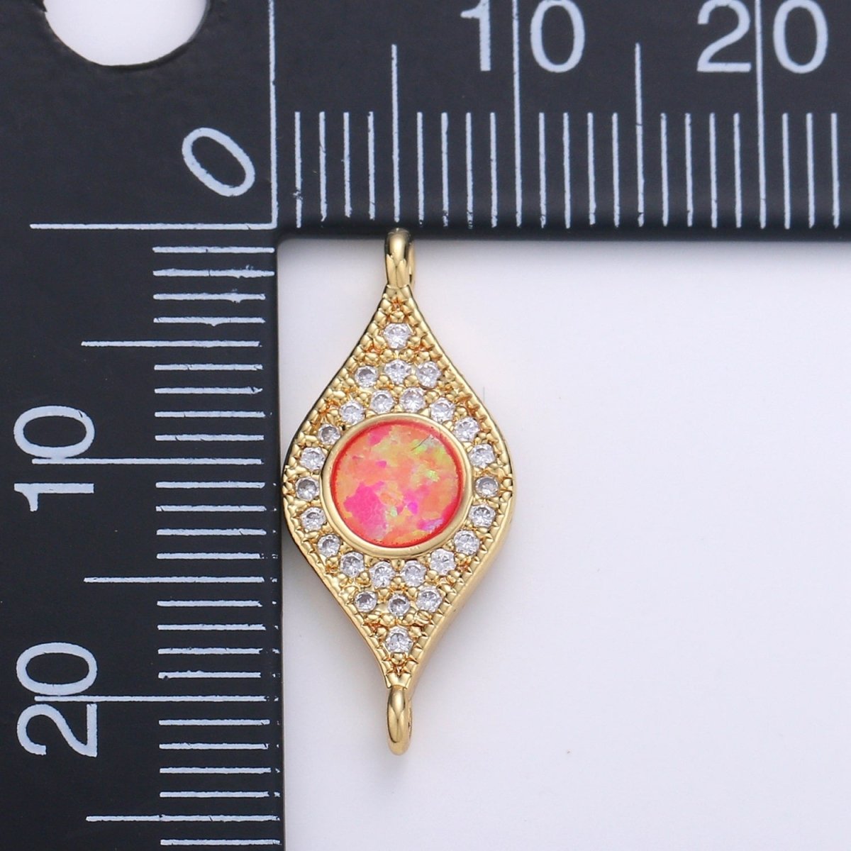 Dainty Opal Bracelet Connector Gold Evil Eye Charm 14k Gold Fill Peacock Feather Charm Connector for Bracelet Necklace Charm Component F-491 F-492 F-493