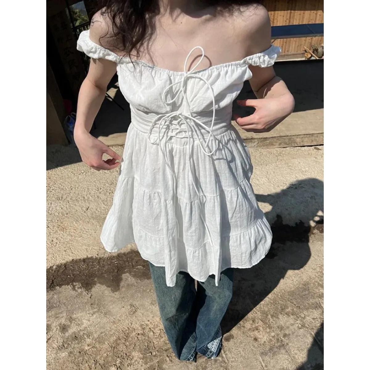Fairy Kei Ruffle Tie Dress