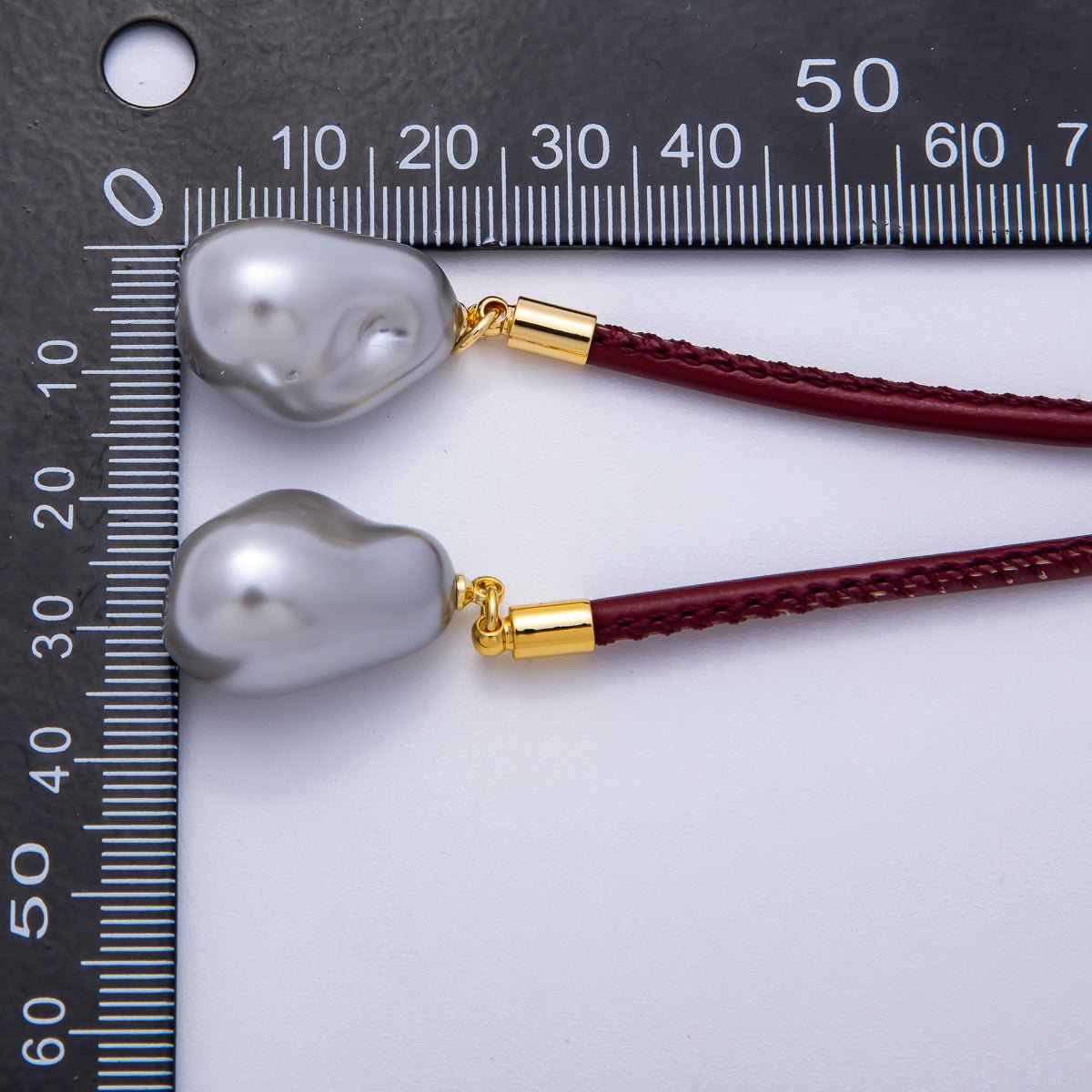 Freshwater Pearl Faux Leather Adjustable 33 Inch Lariat Necklace | WA-04367 ~ WA-04373