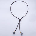 Freshwater Pearl Faux Leather Adjustable 33 Inch Lariat Necklace | WA-04367 ~ WA-04373