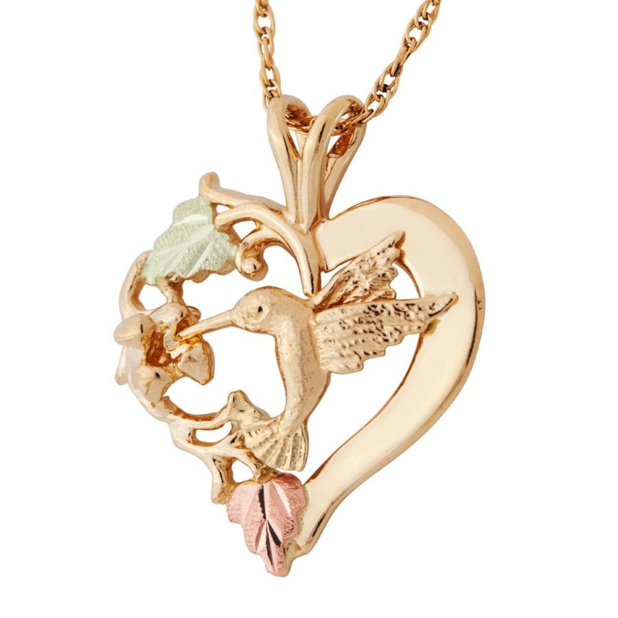 Hummingbird Heart - Black Hills Gold Pendant