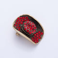 Gold 29.5mm x 21mm Red-Black Cowboy Hat Pin Brooch | BH-082