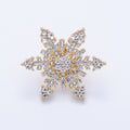 Gold 30mm Rhinestone Winter Snowflakes Pin Brooch | BH-052