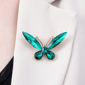 Gold 35mm Green, Blue Rhinestone Butterfly Insect Pin Brooch | BH-131 BH-132