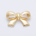 Gold 39mm x 25.7mm Minimalist Ribbon Bow Pin Brooch | BH-100