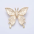 Gold 45mm x 41mm Minimalist Butterfly Insect Pin Brooch | BH-090