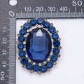 Gold Plated 47mm Blue, Red, Purple Rhinestone Oval Pin Brooch | BH-136 ~ BH-138