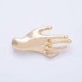 Gold 55mm x 28mm Minimalist Hand Pin Brooch | BH-075