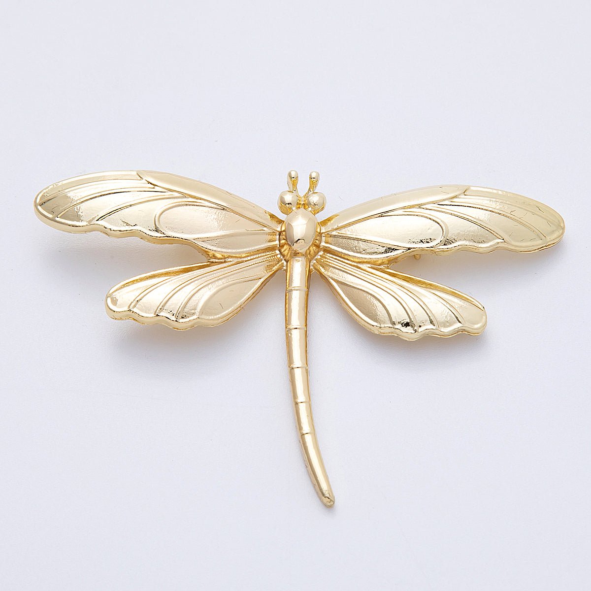 Gold 76.4mm x 51.5mm Minimalist Dragonfly Insect Pin Brooch | BH-099