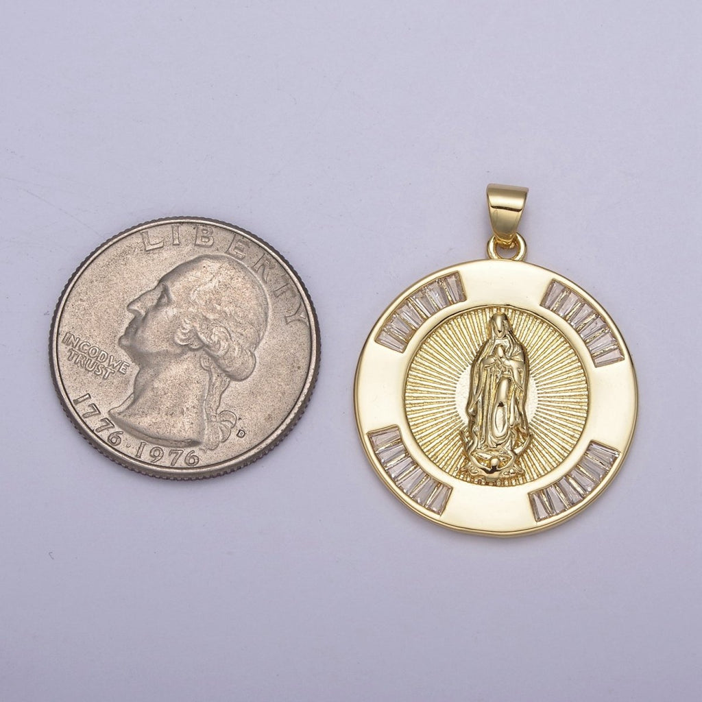 Gold Coin Medallion Religious Pendant Saint Jude for Jewelry Making Supply H-734