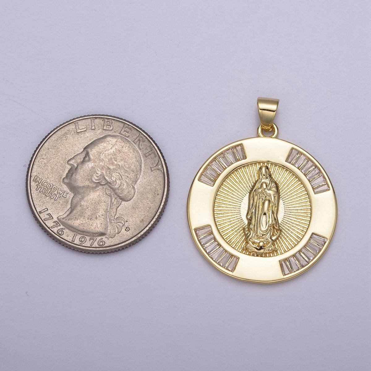 Gold Coin Medallion Religious Pendant Saint Jude for Jewelry Making Supply H-734