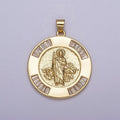 Gold Coin Medallion Religious Pendant Saint Jude for Jewelry Making Supply H-734