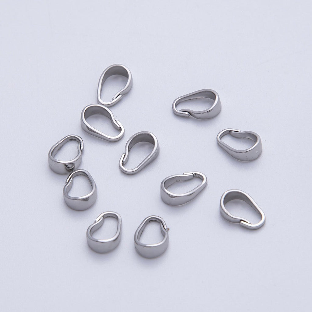 Silver Filled 8mm x 5.3mm Minimalist Bail Jewelry Findings | Findings-00055