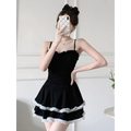 Halter Lace Swimsuit Dress – Ruffled Girly Slim Beachwear 2025