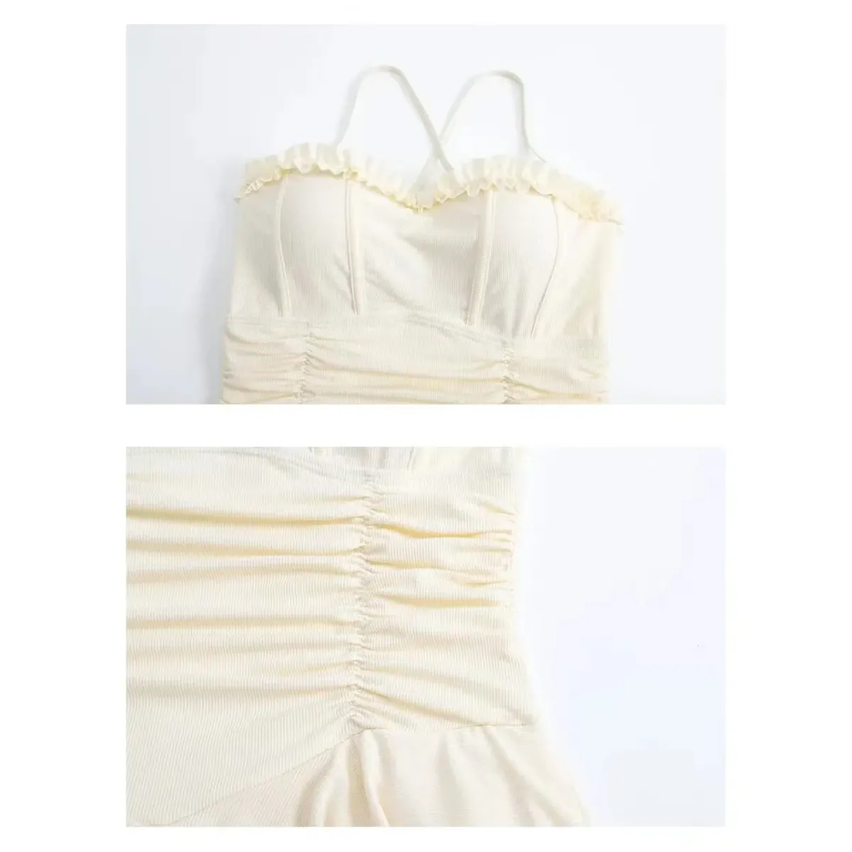 Halter Lace Swimsuit Dress – Ruffled Girly Slim Beachwear 2025