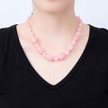 Handmade 16K Gold Filled 15mm Pink Quartz Gradient Rectangle Gemstone Chain 19 Inch Necklace w. Dual Push Gate Charm Holder | WA-01503