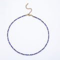 Handmade 2mm Blue, Clear, Light Blue, Green Multifaceted Crystal Gemstone Chain 16 Inch Necklace | WA-00562 WA-00582 WA-00654 WA-00660