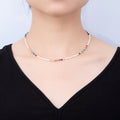Handmade 2mm Multicolor Multifaceted Crystal Gemstone Chain 16 Inch Necklace | WA-00678