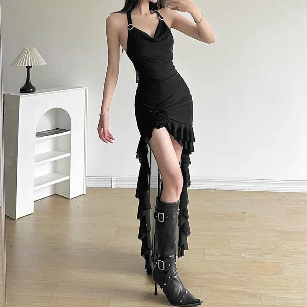 Harajuku Irregular Ruffle Dress