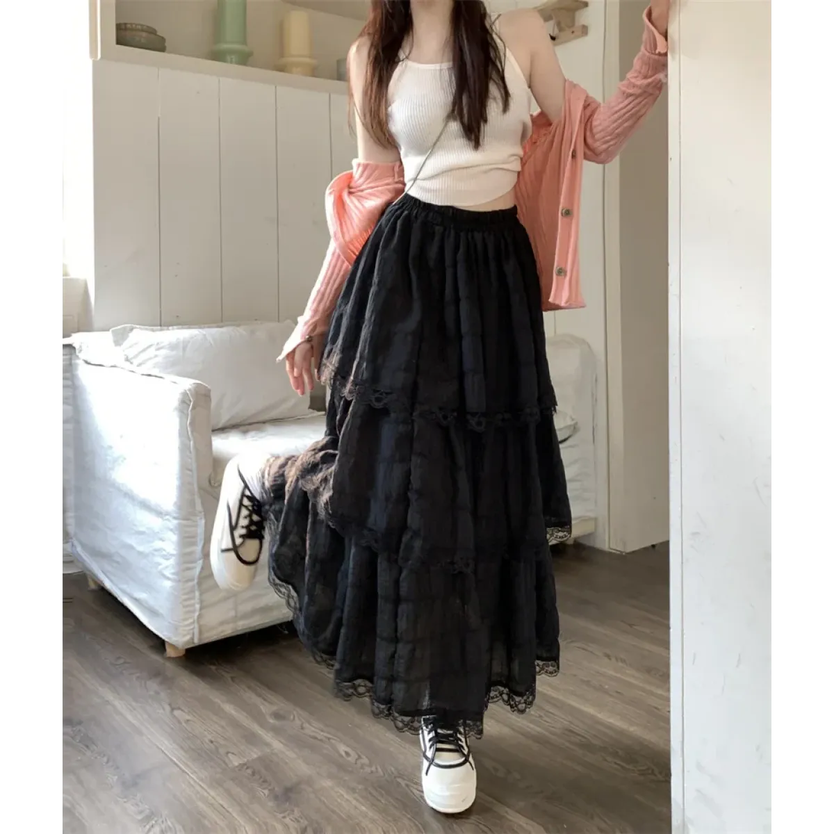 Harajuku Ruffle Lace Skirt