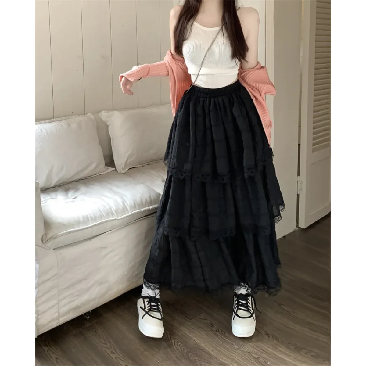 Harajuku Ruffle Lace Skirt