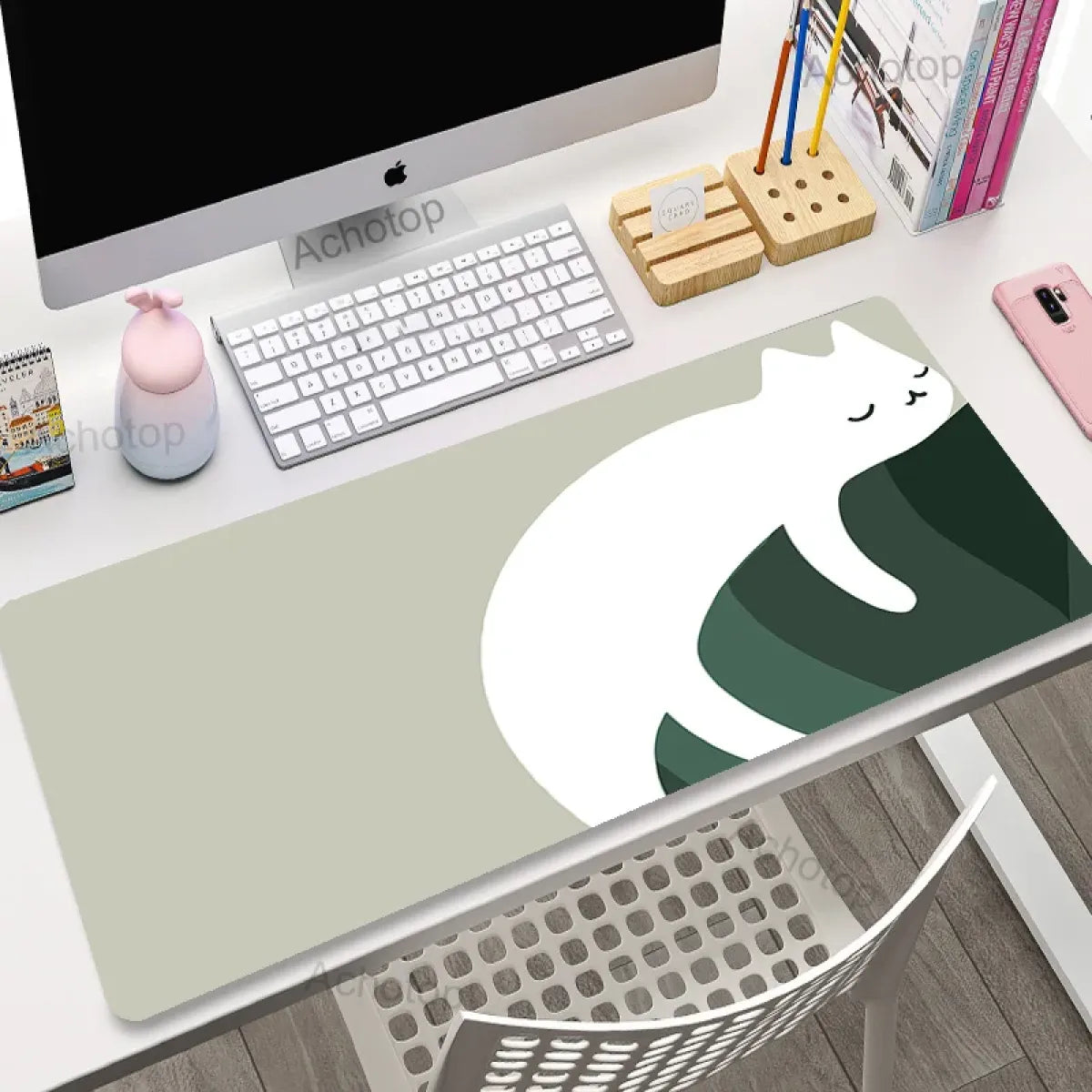 Kawaii Cat Constellation Desk Mat