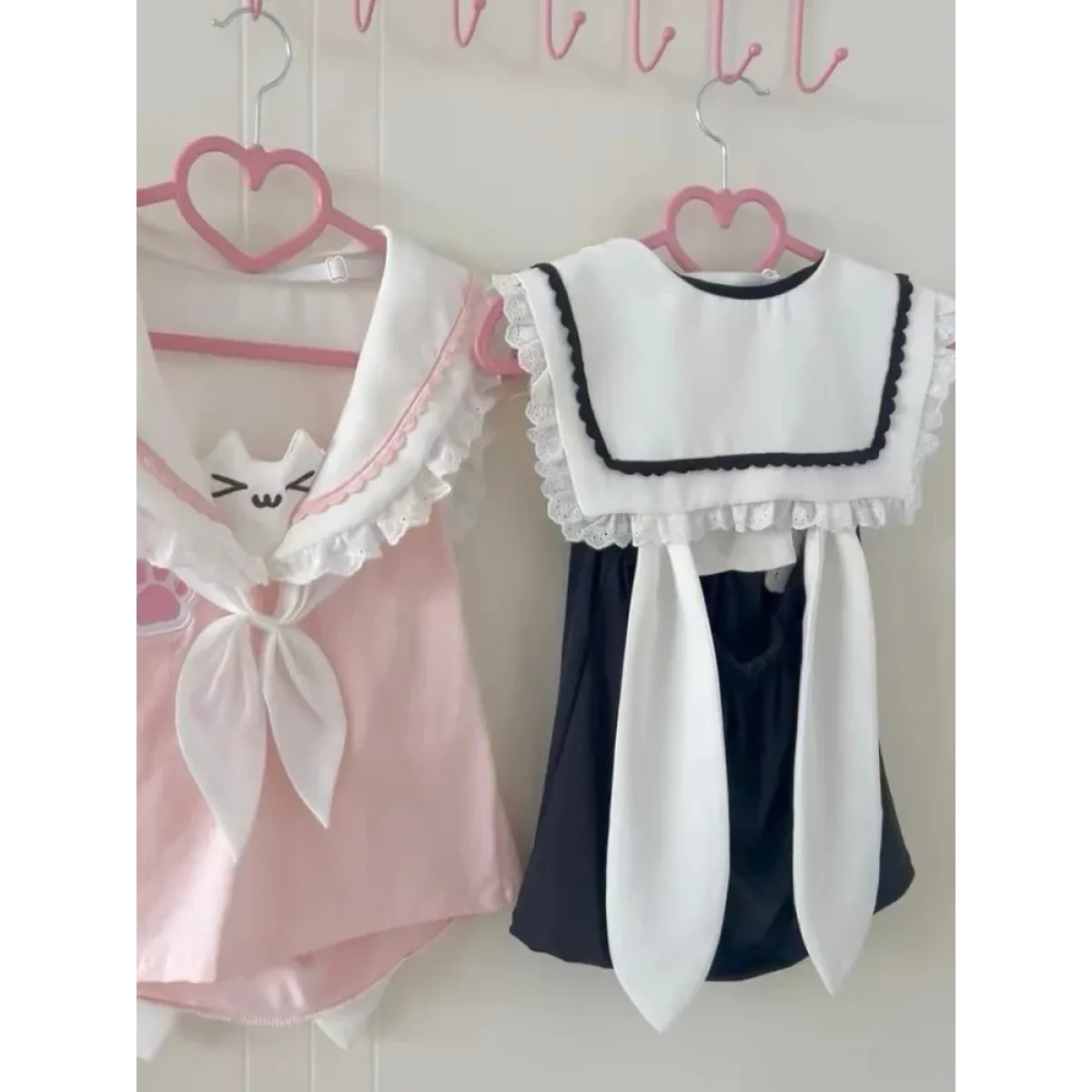 Kawaii Cat Lace Sailor Crop Top