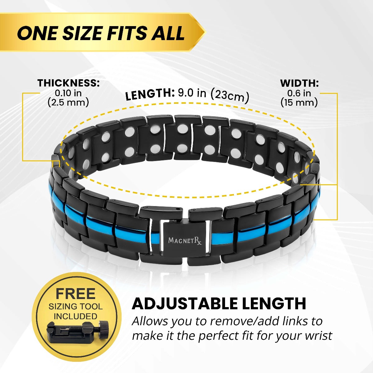 Magnetic Therapy Thin Blue Line Bracelet for Men