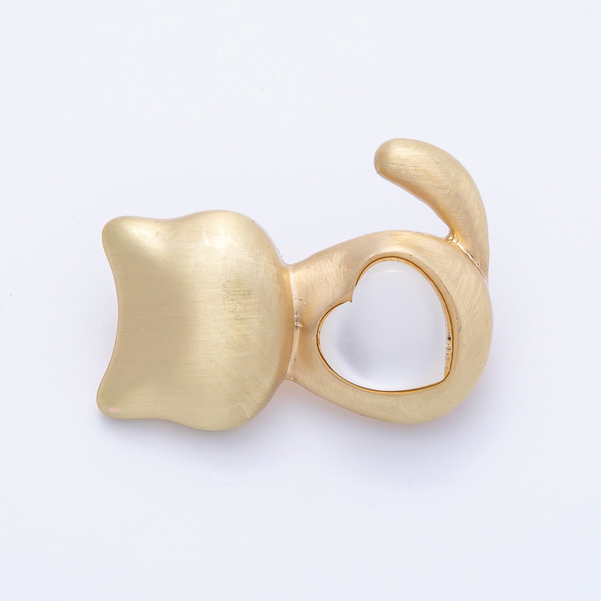 Matte Gold Mixed Metal Cat Kitten Pet Animal Pin Brooch | BH-038