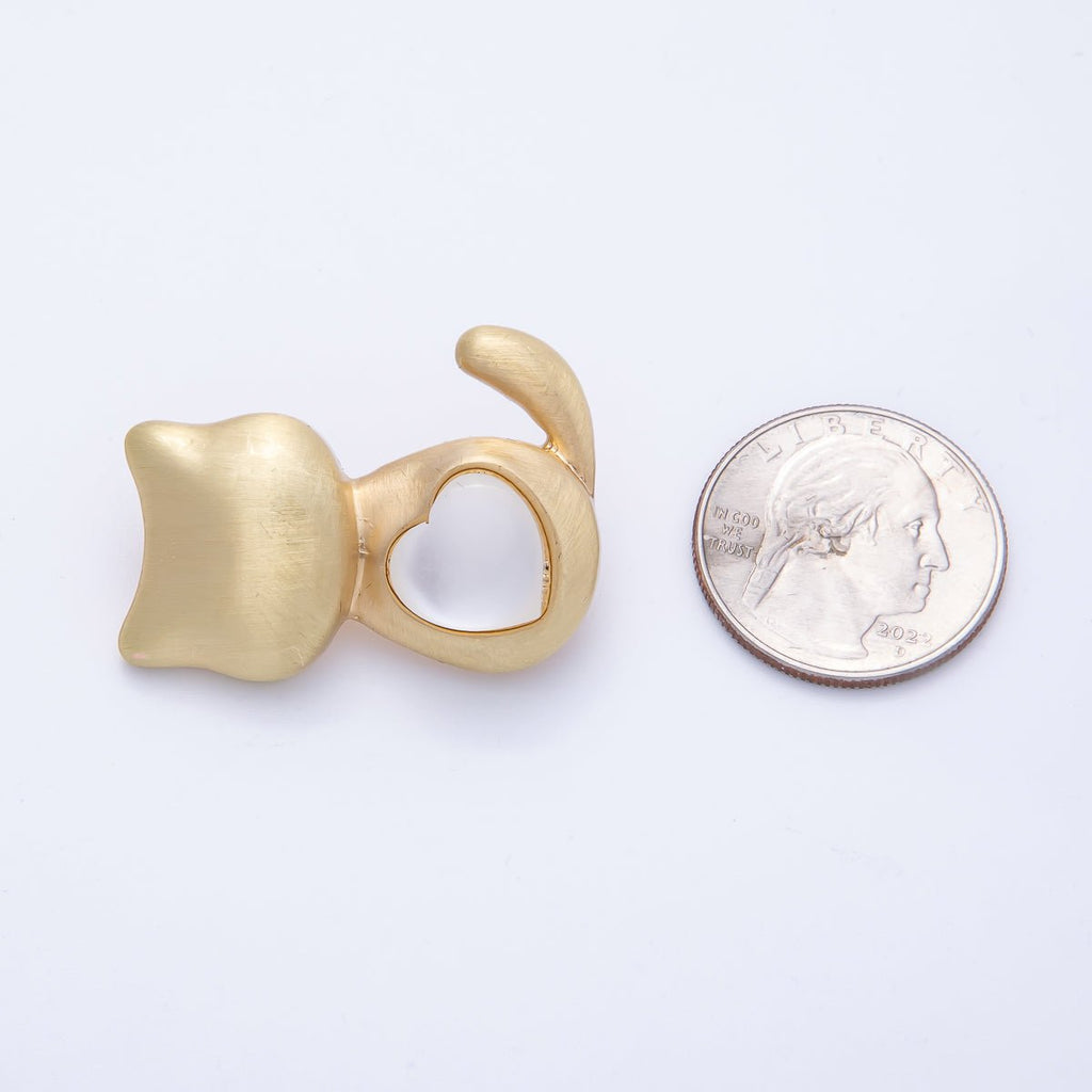 Matte Gold Mixed Metal Cat Kitten Pet Animal Pin Brooch | BH-038