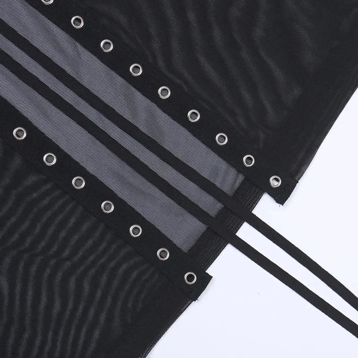 Punk Gothic Eyelet Mesh Skirt