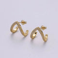 Micro Pave Gold Stud earrings, minimalist earrings triangle huggie earrings for gift K-863